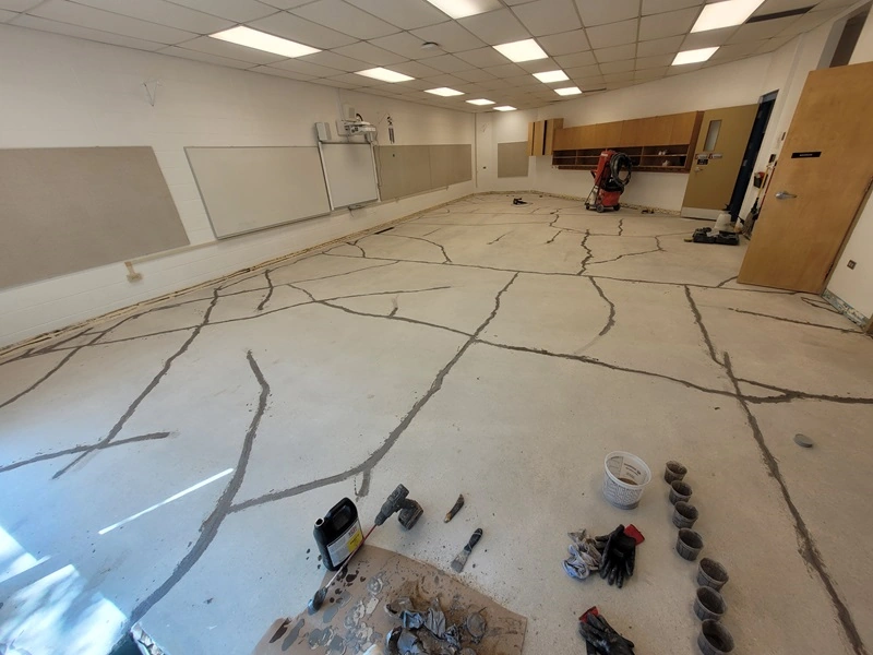 Concrete repairs in progress